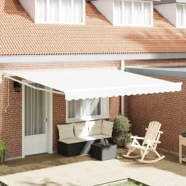 Nolokāms Markīze Balts 400 × 300 Cm Poliesters Un Metāls Vidaxl