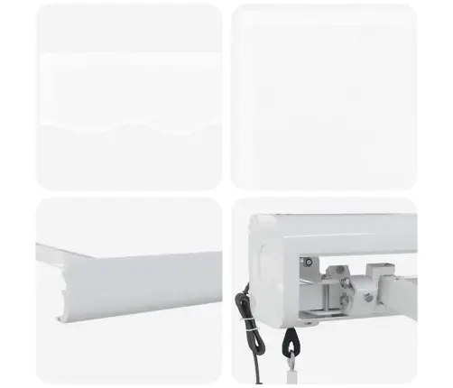 Käigukohandatav Varikatus Valge 400 ×300 Cm Kangas Ja Metall