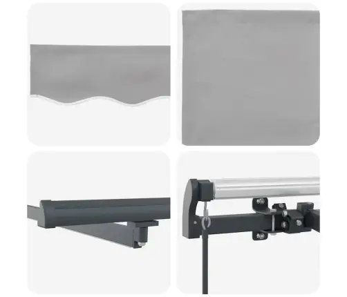 Manuāla Izvelkama Nojume Ar Led Gaiši Pelēka 400X300 Cm Vidaxl