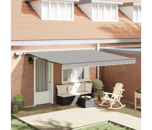 Manuāla Izvelkama Nojume Ar Led Gaiši Pelēka 400X300 Cm Vidaxl