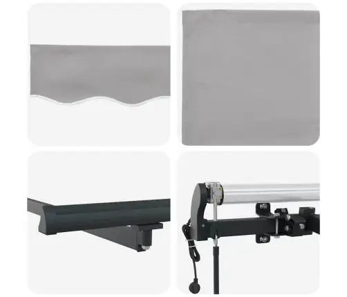 Automātiskā Atkārtotā Pārklājuma Žalūzija, Gaiši Pelēka, 400 X 300 Cm Vidaxl