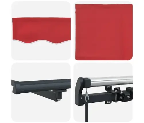 Sarkanā Markīze Sarkana 400 × 300 Cm Poliesters Vidaxl