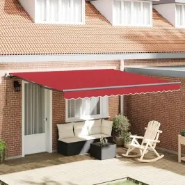 Sarkanā Markīze Sarkana 400 × 300 Cm Audums Vidaxl