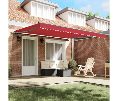 Ištraukiama Markizė Raudona 400 × 300 Cm Audinys Ir Aliuminis