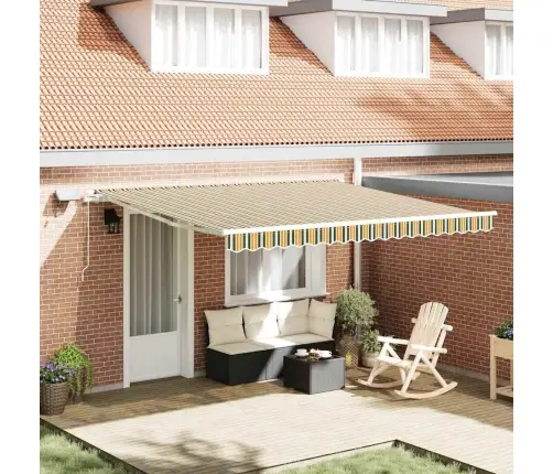 Käigukohandatav Varikatus Roheline Ja Kollane 400 × 300 Cm