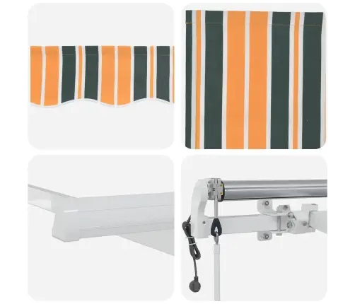 Käigukohandatav Varikatus Roheline Ja Kollane 400 × 300 Cm