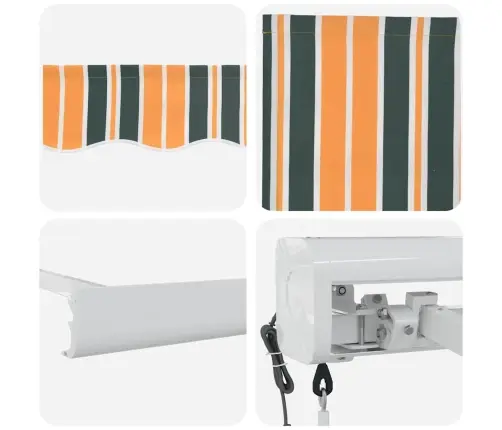 Automātiska Iebīdāma Nojume Zaļā Un Dzeltenā Krāsā 400X300 Cm Vidaxl