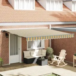 Izvelkams Jumtiņš Zaļš Un Dzeltenš 400X300 Cm Audums Vidaxl