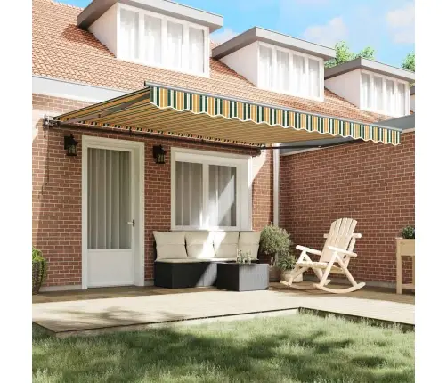 Izvelkams Jumtiņš Zaļš Un Dzeltenš 400X300 Cm Vidaxl