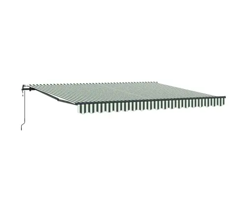 Izvelkams Jumtiņš Zaļš Un Balts 400 ×300 Cm Audums Vidaxl