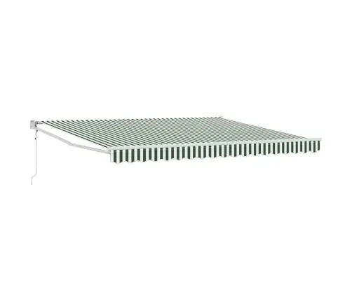 Izvelkams Jumtiņš Zaļš Un Balts 400 × 300 Cm Poliesters Vidaxl