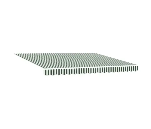 Izvelkams Jumtiņš Zaļš Un Balts 400 × 300 Cm Audums, Metāls Vidaxl