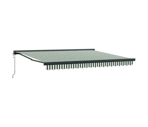 Izvelkams Jumtiņš Zaļš Un Balts 400 × 300 Cm Audums, Metāls Vidaxl