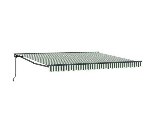 Izvelkams Jumtiņš Zaļš Un Balts 400X300 Cm Audums Vidaxl