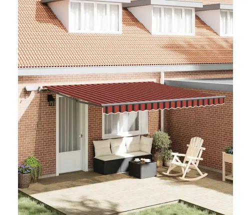 Käigukohandatav Varikatus Oranž Ja Pruun 400 ×350 Cm Kangas