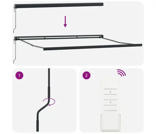 Manuāla Iebīdāma Nojume Ar Led Dzeltena Un Apelsīna 400X350 Cm Vidaxl