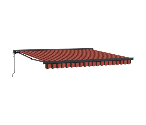 Manuāla Iebīdāma Nojume Ar Led Dzeltena Un Apelsīna 400X350 Cm Vidaxl