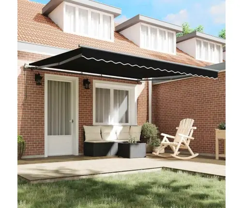 Käigukohandatav Varikatus Must 400 × 350 Cm