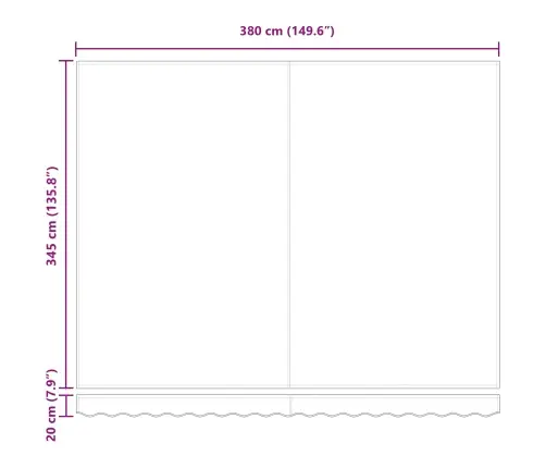 Izvelkams Jumtiņš Bēša 400 ×350 Cm Audums Vidaxl