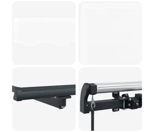 Izvelkamā Baltā Markīze Balts 400 × 350 Cm Poliesters Un Metāls Vidaxl