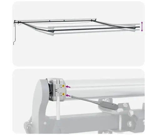 Automātiskā Ievelkamā Nojume Ar Led Balta 400X350 Cm Vidaxl