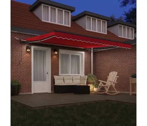 Automātiskā Iebīdāma Nojume Ar Led Sarkana 400X350 Cm Vidaxl