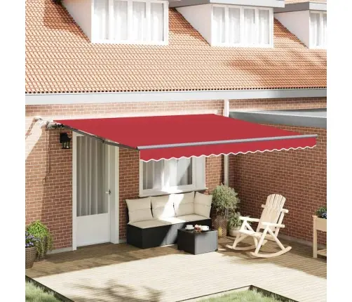 Automātiskā Iebīdāma Nojume Ar Led Sarkana 400X350 Cm Vidaxl