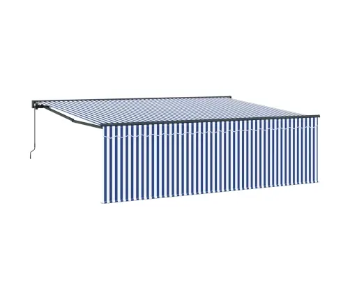 Izvelkams Jumtiņš Zila Un Balta Antracīta 450 × 300 Cm Vidaxl