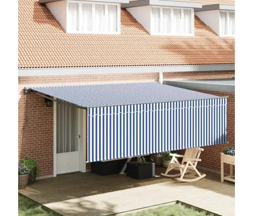 Izvelkams Jumtiņš Zila Un Balta Antracīta 450 × 300 Cm Vidaxl