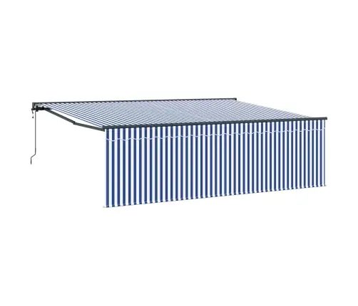 Izvelkams Jumtiņš Zila Un Balta Antracīta 450 × 300 Cm Vidaxl