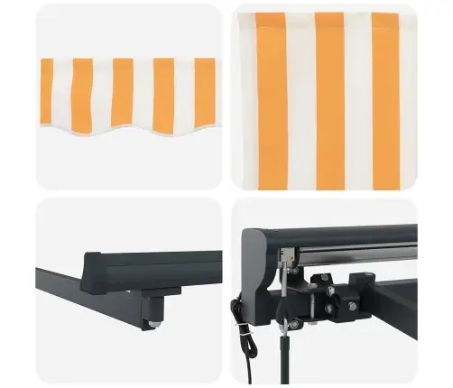 Izvelkams Jumtiņš Oranža Un Balta 450X300 Cm Vidaxl