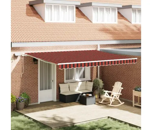 Ištraukiama Markizė Su Oranžinė Ir Ruda 450 ×300 Cm Audinys