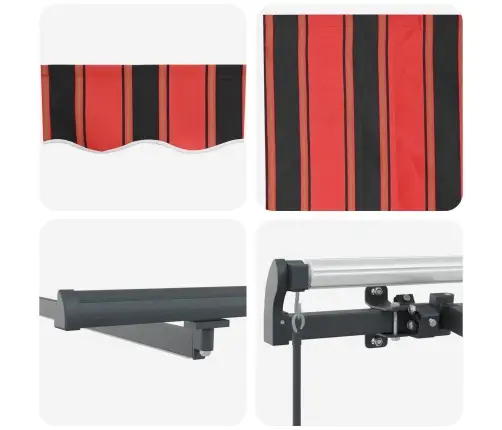 Manuālā Iebīdāmā Nojume Ar Led Oranžā Un Brūnā 450X300 Cm Vidaxl