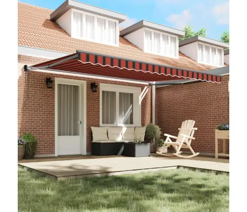Izvelkams Jumtiņš Oranža Un Brūna 450 × 300 Cm Audums Vidaxl