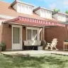 Izvelkams Jumtiņš Sarkans Un Balts 450 ×300 Cm Audums Vidaxl