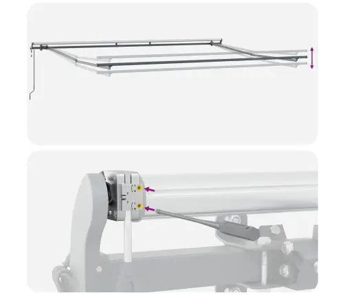 Izvelkams Jumtiņš Sarkans Un Balts 450 ×300 Cm Audums Vidaxl