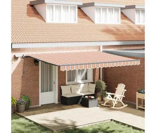 Manuāla Ievilkama Nojume Ar Led Daudzkrāsaino Svītru 450X300 Cm Vidaxl