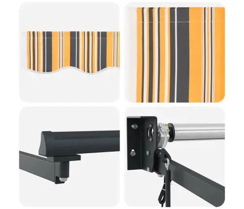 Izvelkams Jumtiņš Svītrains Raksts Daudzkrāsains 450 × 300 Cm Vidaxl