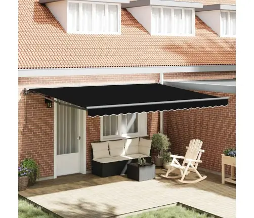 Izvelkams Jumtiņš Melna 450X300 Cm Poliesters Vidaxl