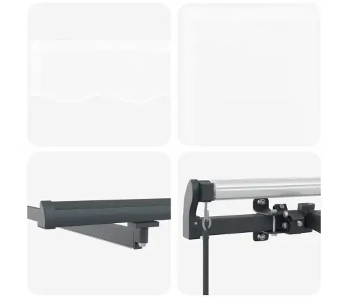 Manuālā Iebīdāmā Nojume Ar Led Balts 450X300 Cm Vidaxl