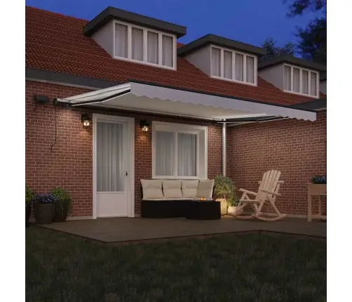 Manuālā Iebīdāmā Nojume Ar Led Balts 450X300 Cm Vidaxl