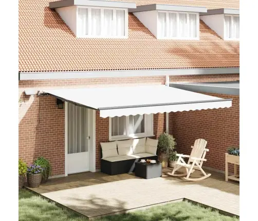 Manuālā Iebīdāmā Nojume Ar Led Balts 450X300 Cm Vidaxl