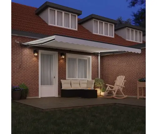 Automātiskā Ievelkamā Nojume Ar Led Baltā 450X300 Cm Vidaxl