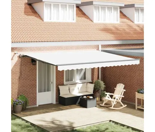 Automātiskā Ievelkamā Nojume Ar Led Baltā 450X300 Cm Vidaxl