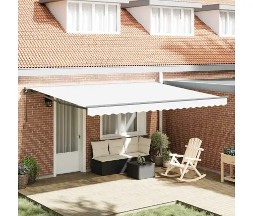 Izvelkams Jumtiņš Balts 450X300 Cm Poliesters Un Metāls Vidaxl