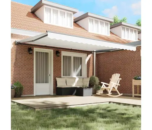 Izvelkams Jumtiņš Balts 450X300 Cm Poliesters Un Metāls Vidaxl