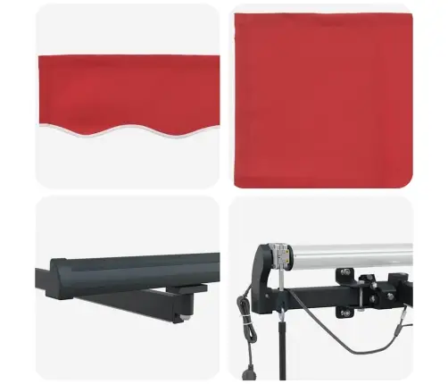 Automātiska Ievilkama Nojume Ar Led Sarkana 450 X 300 Cm Vidaxl