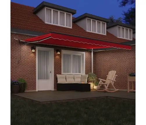 Automātiska Ievilkama Nojume Ar Led Sarkana 450 X 300 Cm Vidaxl