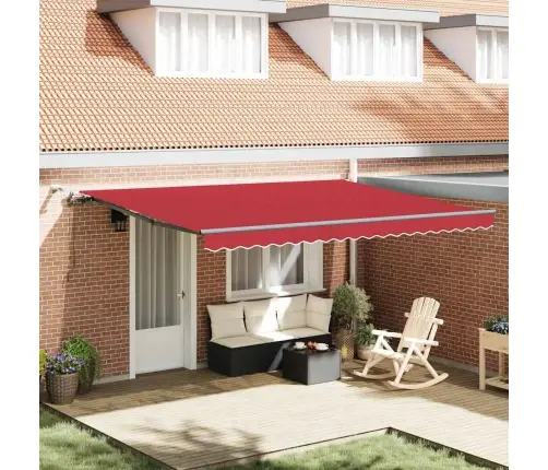 Automātiska Ievilkama Nojume Ar Led Sarkana 450 X 300 Cm Vidaxl