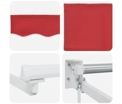 Varikatus Punane 4,5 × 3 M Polüester Ja Metall